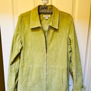 Suede Jacket in Green. Size 1X